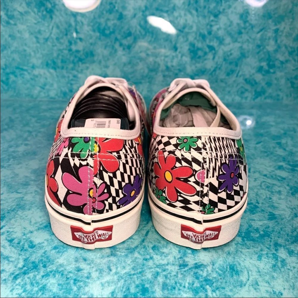 Vans Authentic 'Floral Checker' Men’s Low Top Skate Shoes - Picture 3 of 4